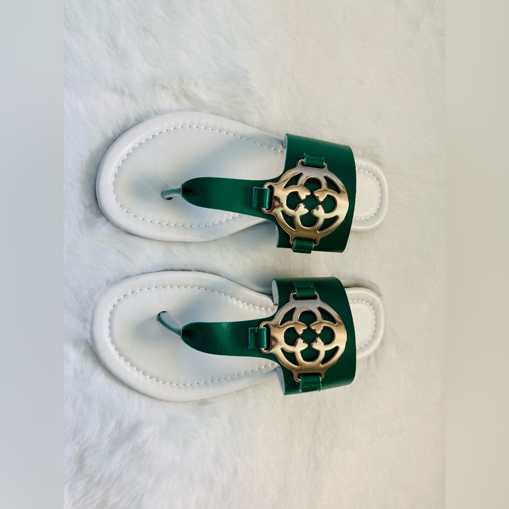 Trendy Gorgeous Metallic Buckle Flip Flops-Lightweight Soft Sole Casual Wear - Picture 3 of 7